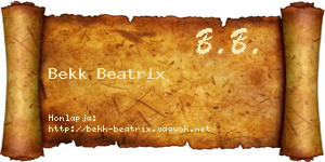Bekk Beatrix névjegykártya