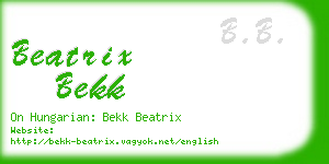 beatrix bekk business card